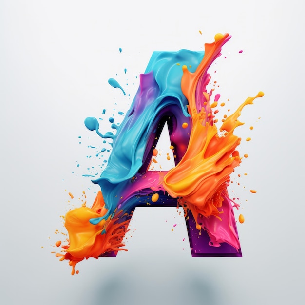 Letter A Logo with Color Splash