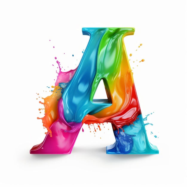 Photo letter a logo with color splash