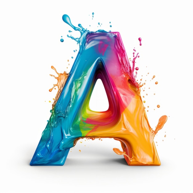 Letter A Logo with Color Splash