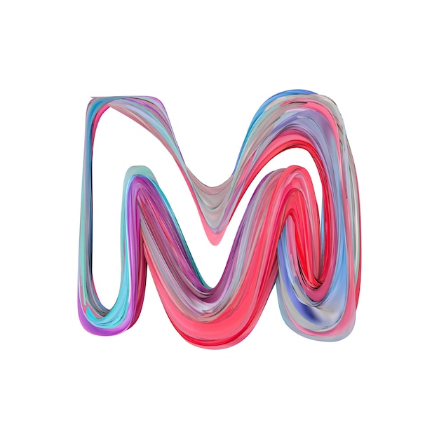 Letter M abstracte alfabet 3D-rendering