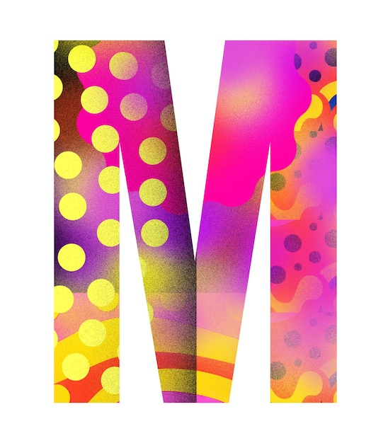 letter m png funky abstract bold font transparent background