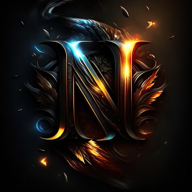 Foto letter n-logo in goud