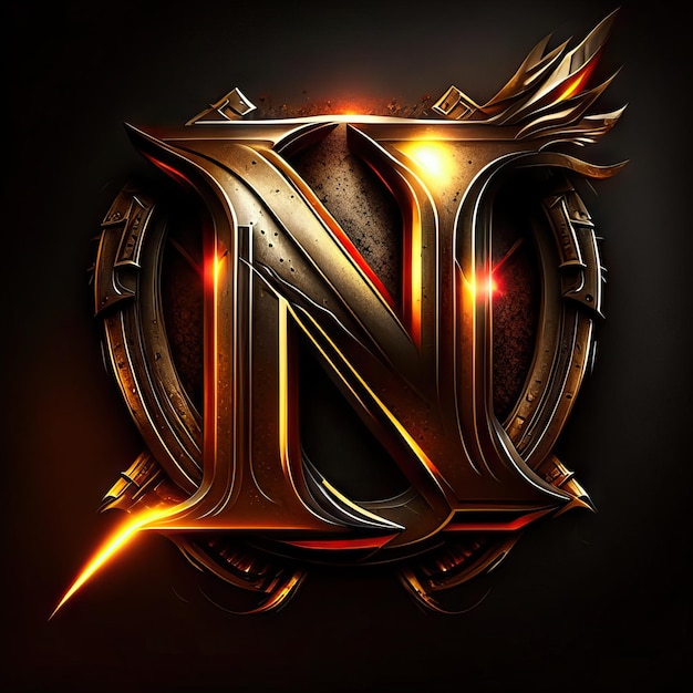 Foto letter n-logo in goud