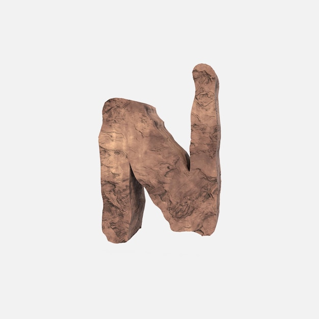 A letter n made of brown and white