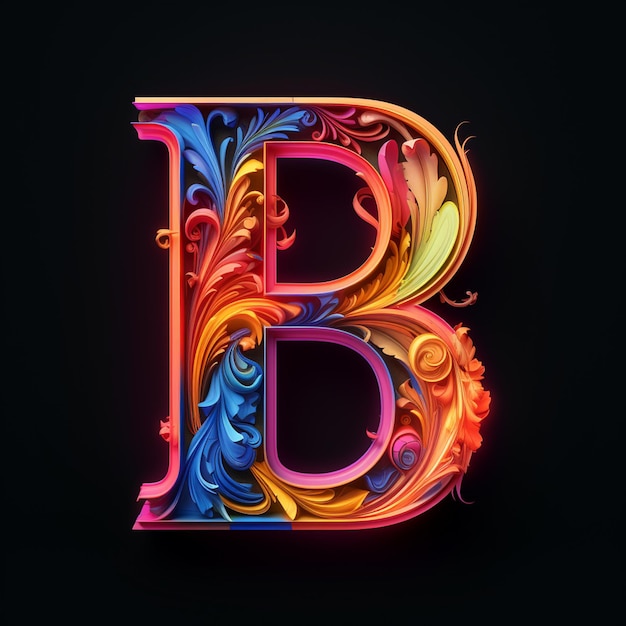 Letter a Neon Art