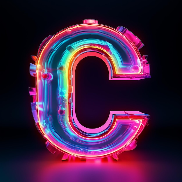 Photo letter a neon art