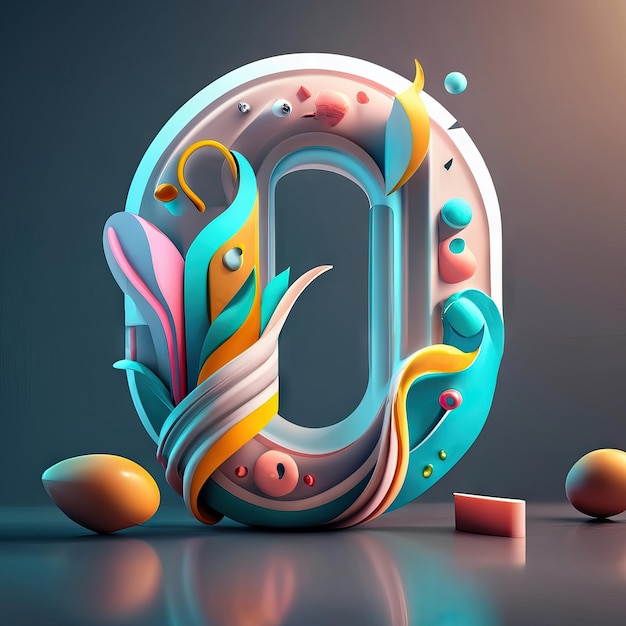 Lettera o in 3d