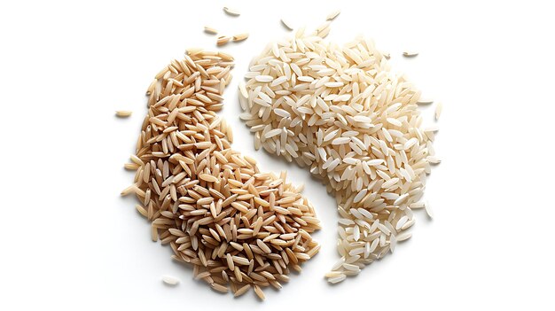 Photo a letter of o and a piece of rice