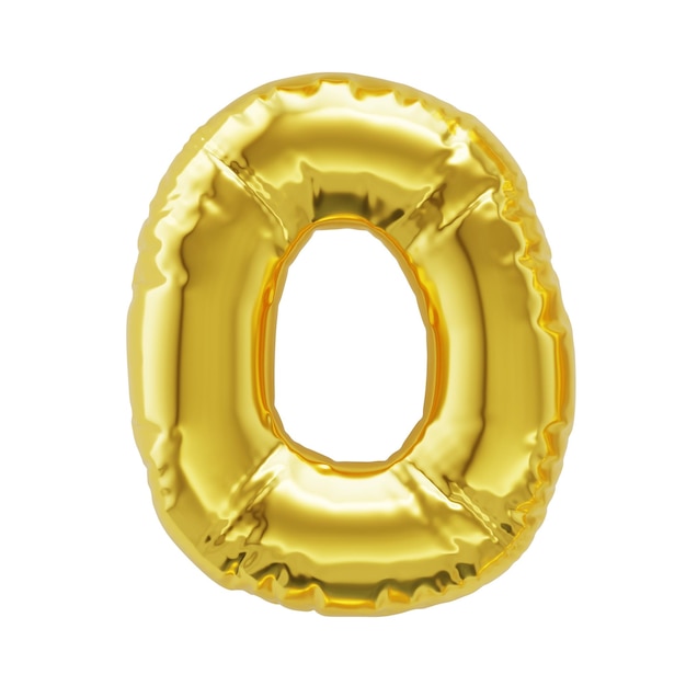 Letter O shiny golden inflatable balloons