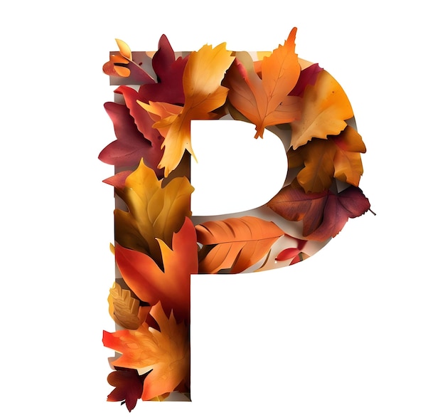 秋のアルファベットの文字 P
