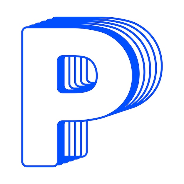 Letter P png gelaagd alfabet doorzichtige achtergrond