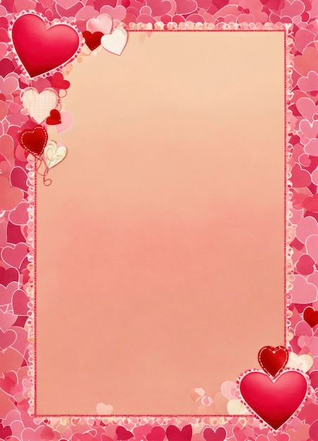 Photo letter paper with soft hearts border