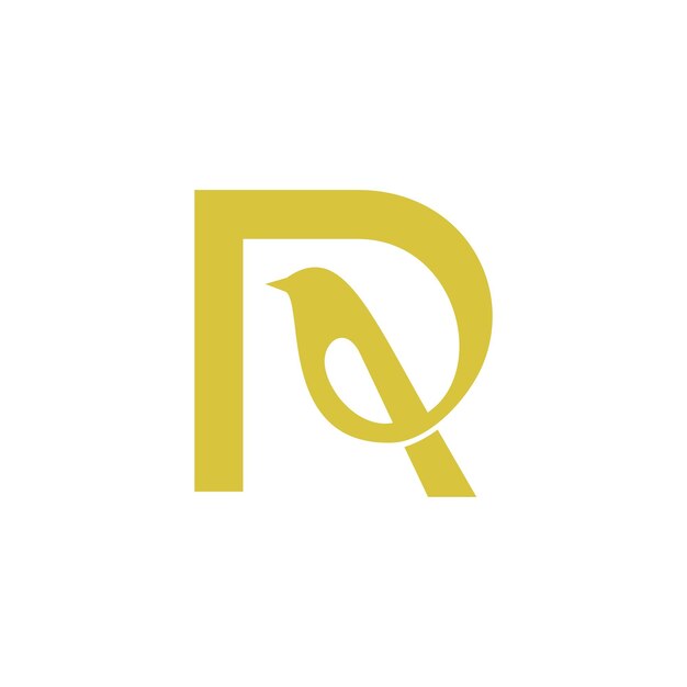 Photo letter r and bird logo