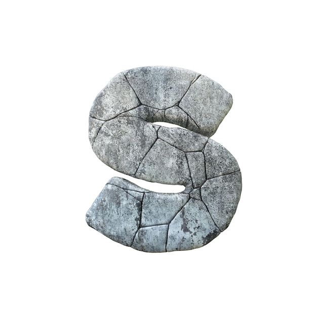 Photo letter s cracked grunge stone rock font d rendering