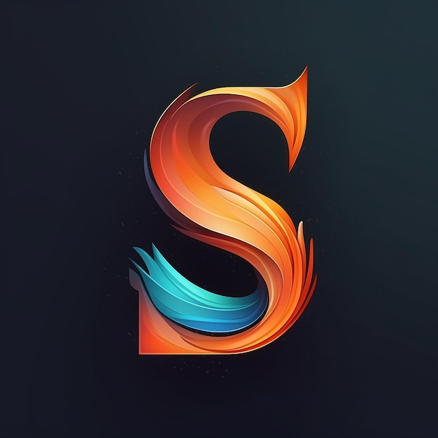 The letter s is on a black background