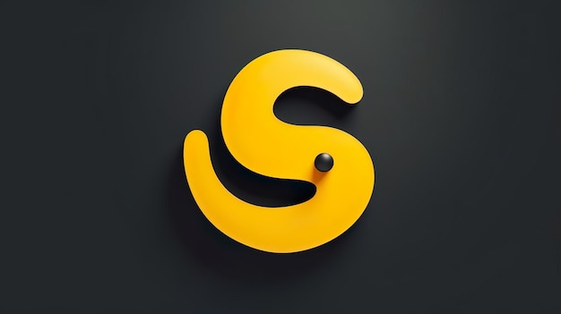 Photo letter s in the shape of smiling face simple logo