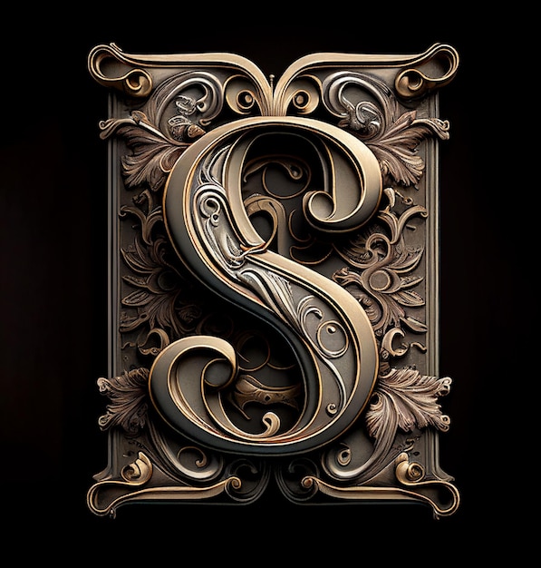 Буква S в викторианском стиле, созданная с помощью генеративного ИИ