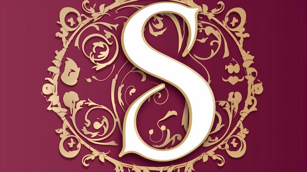 A letter s with a floral background