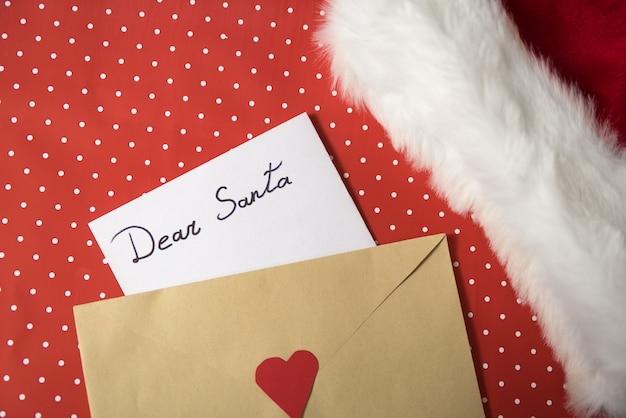 Letter for Santa in an envelope.