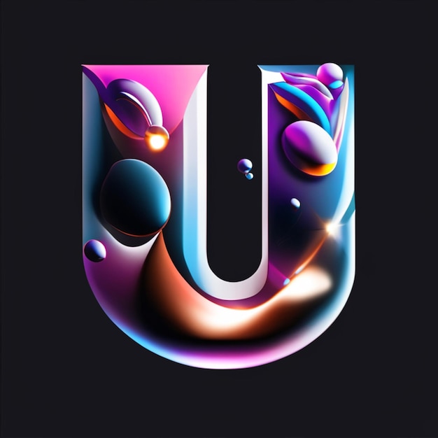 Фото Дизайн логотипа буквы u или дизайн логотипа u или дизайн монограммы u или 3d логотип u
