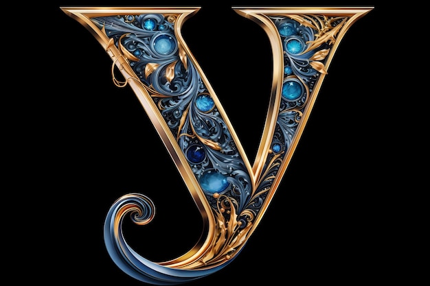 a letter v that is painted with the letters v