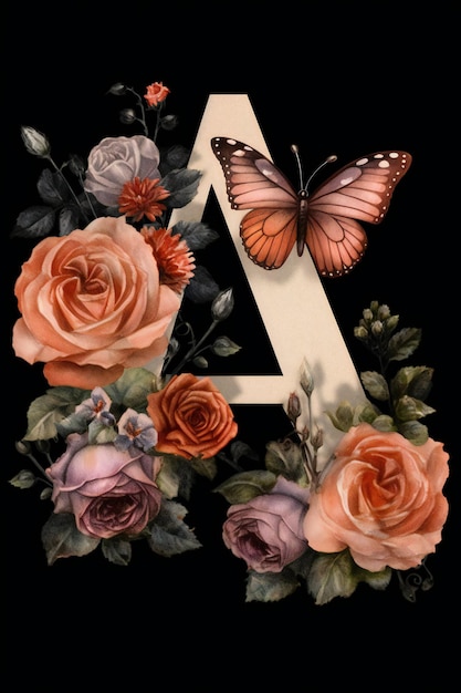 A letter with a butterfly on it