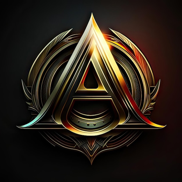 Letter A with luxurious golden details Generative AI