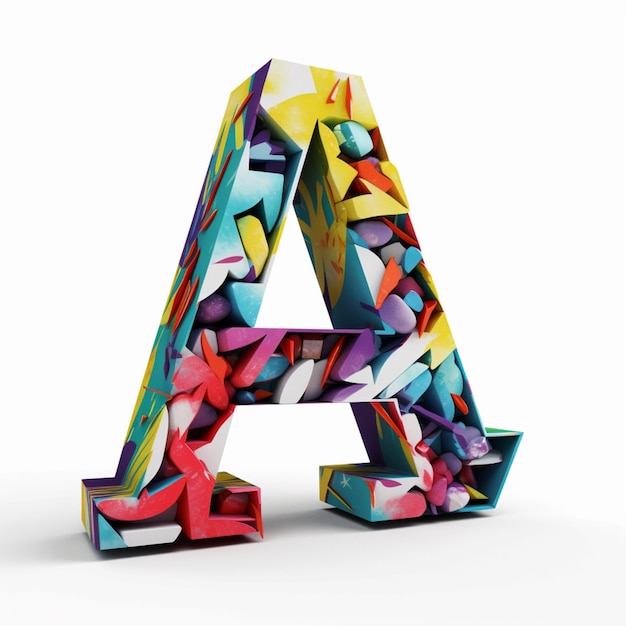 A letter a with a pattern of geometric shapes.