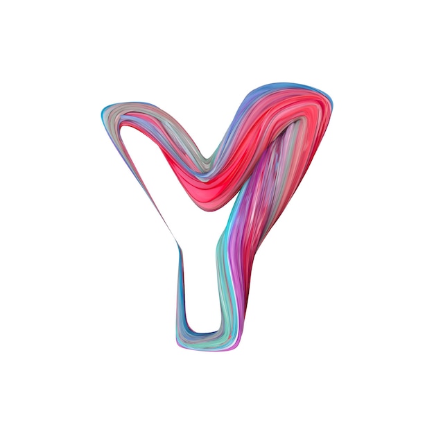 Photo letter y abstract alphabet 3d rendering