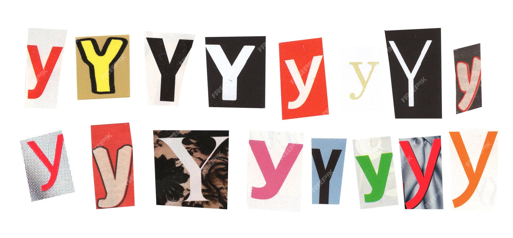 Premium Photo | Letter y magazine cut out font ransom letter ...