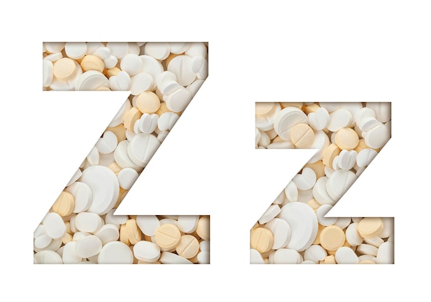 Letter Z of English alphabet made of tablets