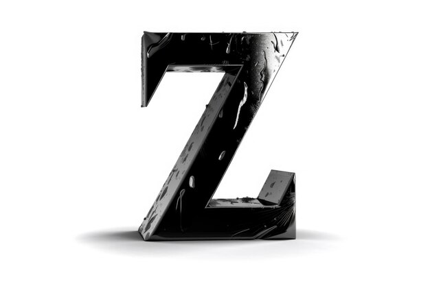 Photo letter z stencil on white background