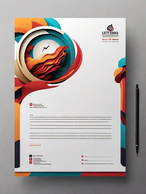 Photo letterhead design template