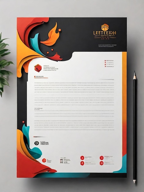 Photo letterhead design template