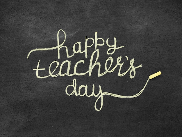 Photo lettering on blackboard happy teacher's day concept