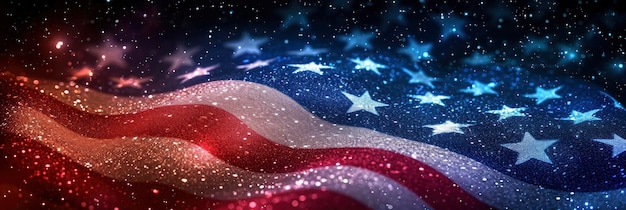 バナー HD のハッピー独立記念日アメリカ国旗の背景をレタリング