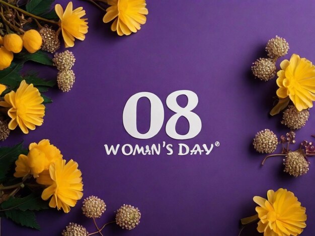 lettering Womens day on side of poster