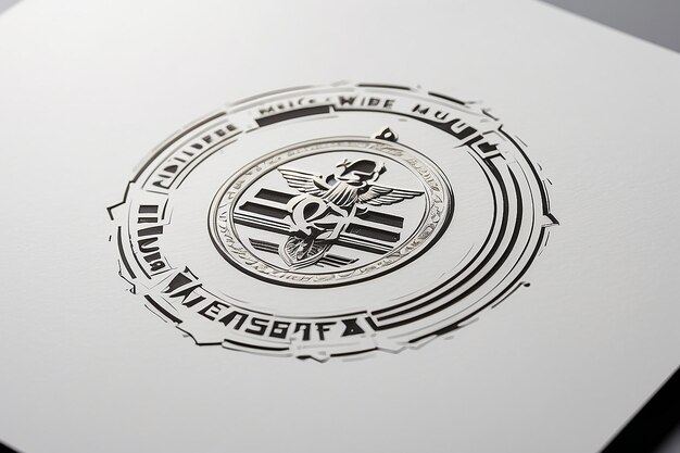Фото Мокет логотипа с пустым белым пустым пространством для размещения вашего логотипа