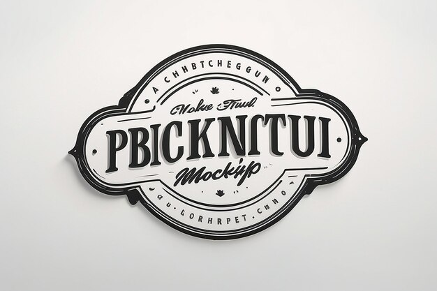 Photo letterpress logo mockup with blank white empty space for placing your logo