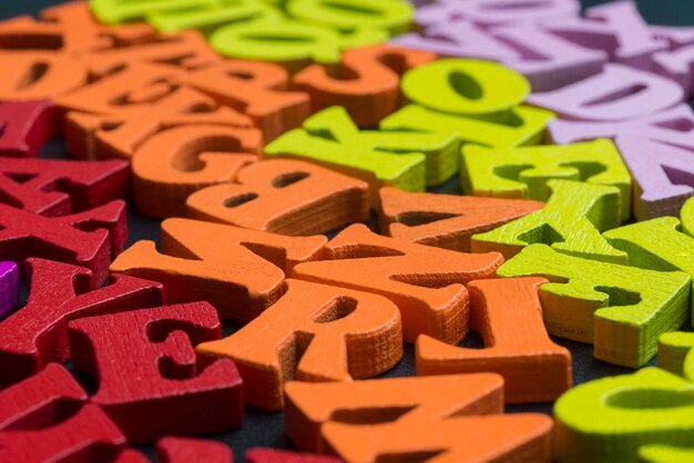 Photo letters of different colors