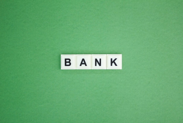 letters van het alfabet met het woord bankbankieren concept financieel concept of geldopslag