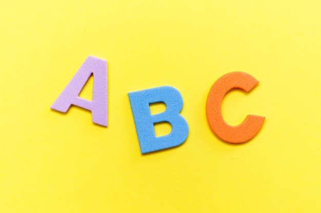  Letters on yellow table