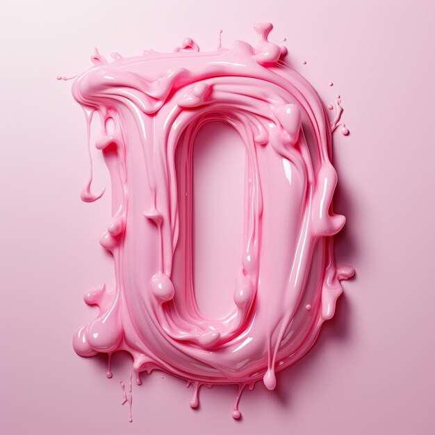 Foto lettertype letter o with liquid sticky milky