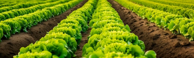 Lettuce growing on the field Generative AI