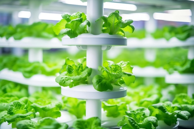 Lettuce Growth in Innovative Hydro Pipes Generative AI