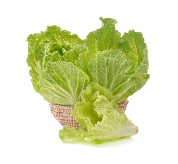 Lettuce leaves isolated on white