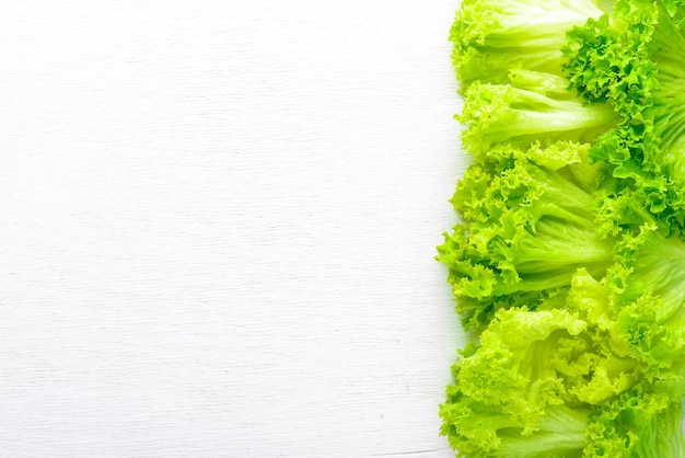 Lettuce Raw Vegetables Top view Free space for your text