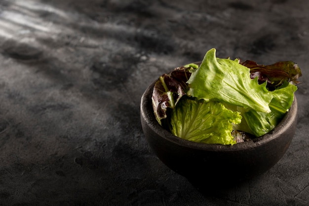 Lettuce salad mix in bowl