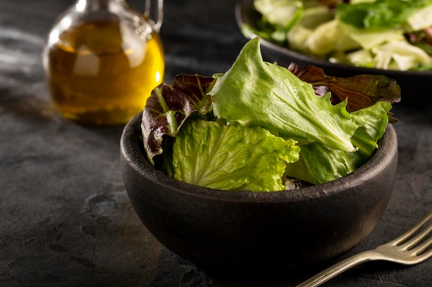 Lettuce salad mix in bowl