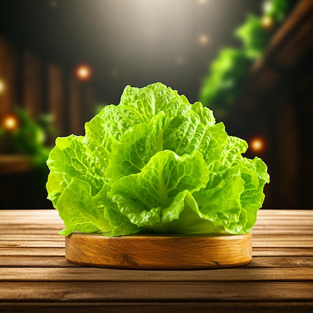 lettuce on a wooden table